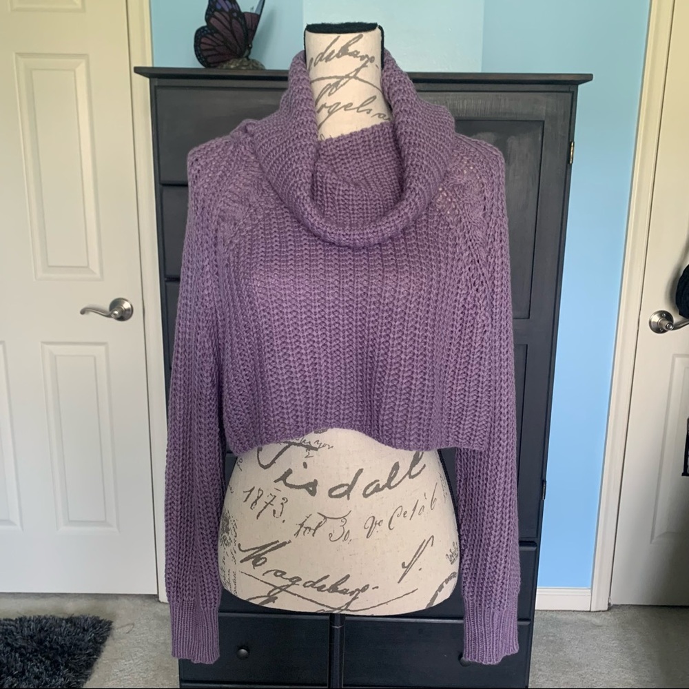 Fashion Nova Cropped Cowl neck sweater